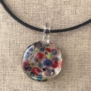 Fused Glass Pendant Necklace